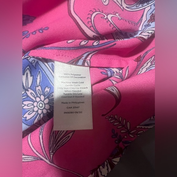 Sheer blouse tank top Talbots woman’s small pink and blue - Picture 3 of 5